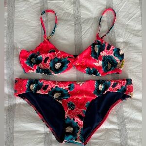 Neon pink billabong bikini, gently used.